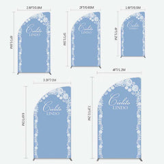 Lofaris Cielito Lindo Floral Blue Bridal Shower Half Moon Arch Backdrop