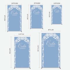 Lofaris Cielito Lindo Floral Blue Bridal Shower Rectangle Backdrop