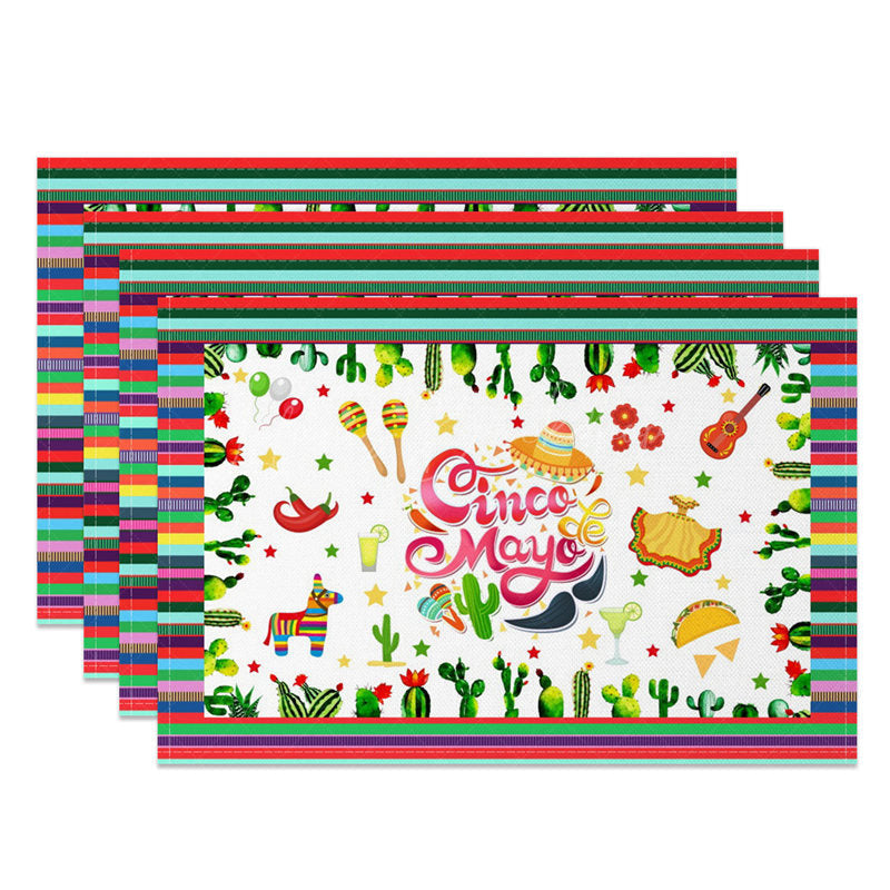 Lofaris Cinco De Mayo Mexican Colorful Set of 4 Placemats