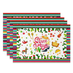 Lofaris Cinco De Mayo Mexican Colorful Set of 4 Placemats