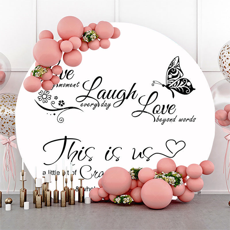 Lofaris Circle Butterfly Vows Simple Vibe Wedding Backdrop