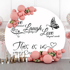 Lofaris Circle Butterfly Vows Simple Vibe Wedding Backdrop