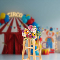 Lofaris Circo Tent Balloons Flags Cake Smash Photo Backdrop