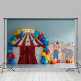 Lofaris Circo Tent Balloons Flags Cake Smash Photo Backdrop