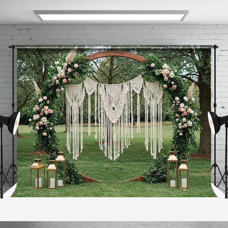 Lofaris Circular Arch Floral Fresh Outdoor Wedding Backdrop