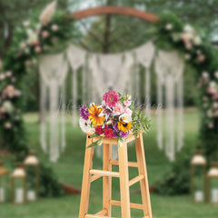 Lofaris Circular Arch Floral Fresh Outdoor Wedding Backdrop