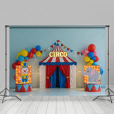 Lofaris Circus Balloon Flags With Stage Cake Smash Backdrop