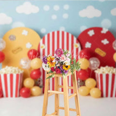 Lofaris Circus Cinema Popcorn Photography Backdrop Carnival Theme Birthday Party Banner