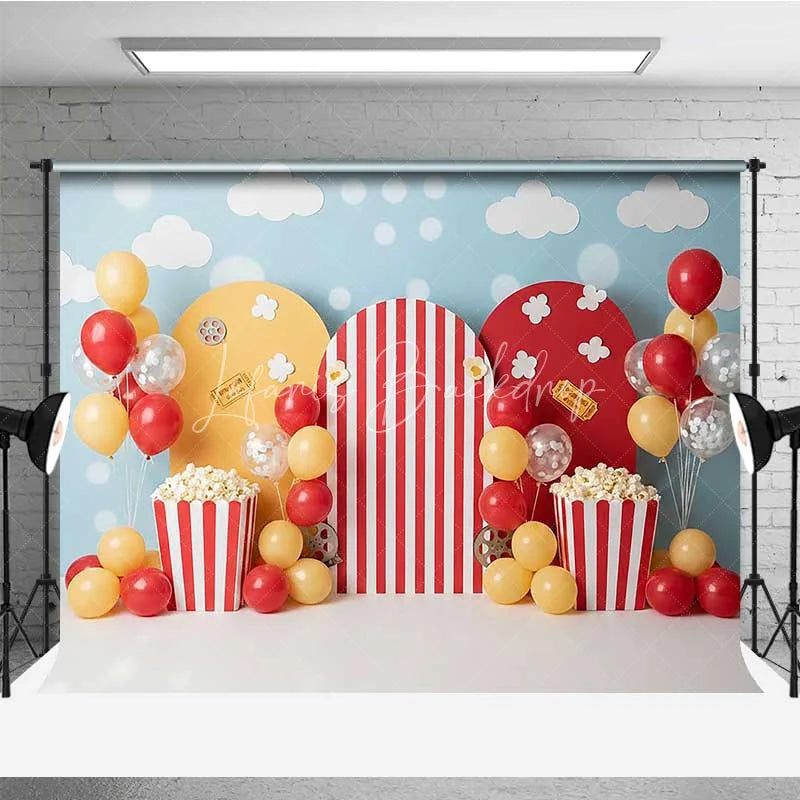 Lofaris Circus Cinema Popcorn Photography Backdrop Carnival Theme Birthday Party Banner