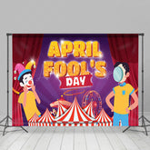 Lofaris Circus Curtain Stage Crown April Fools Day Backdrop