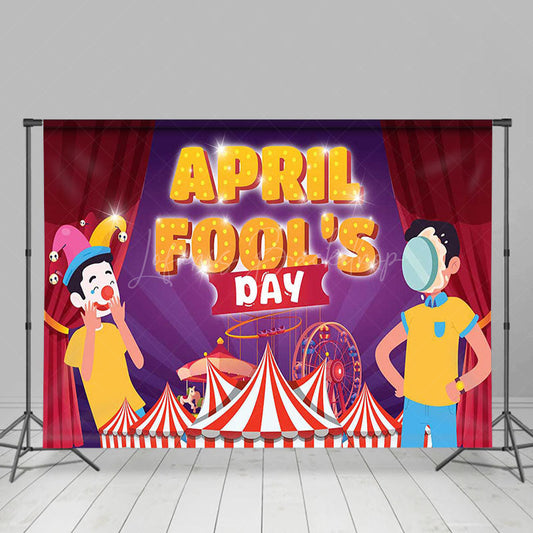 Lofaris Circus Curtain Stage Crown April Fools Day Backdrop