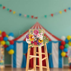 Lofaris Circus Fresh Colors Birthday Cake Smash Backdrop