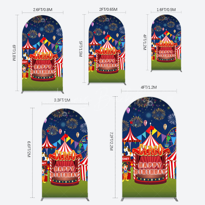 Lofaris Circus Nights Sweet Birthday Party Arch Backdrop