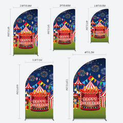 Lofaris Circus Nights Sweet Birthday Party Half Moon Arch Backdrop