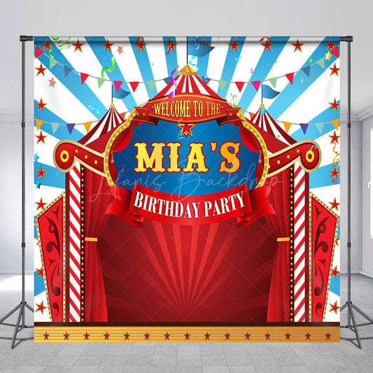 Lofaris Circus Stage Cartoon Custom Birthday Backdrop For Kid