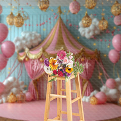 Lofaris Circus Tent Glitter Gold Lights Photography Backdrop