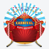 Lofaris Circus Tent Welcome To The Carnival Round Backdrop