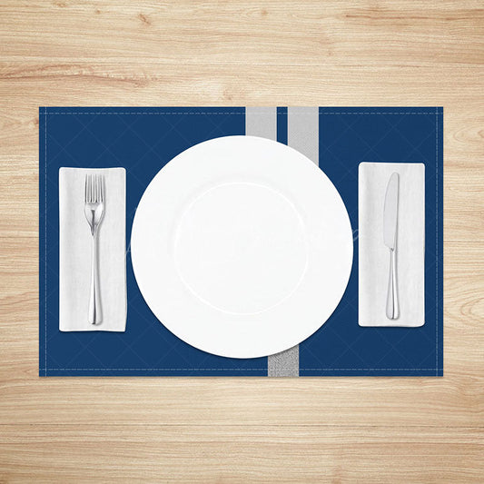 Lofaris Classic Blue and Grey Abstract Placemats Set of 4 Modern Art Design for Kitchen Dining Room Table