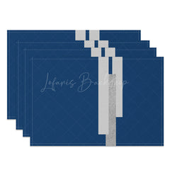 Lofaris Classic Blue and Grey Abstract Placemats Set of 4 Modern Art Design for Kitchen Dining Room Table