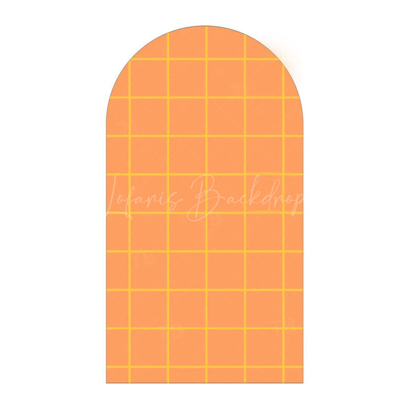 Lofaris Classic Checkered Pattern Arch Backdrop Crisp Grid Patterns With Clean Lines Elegant Party Decorations