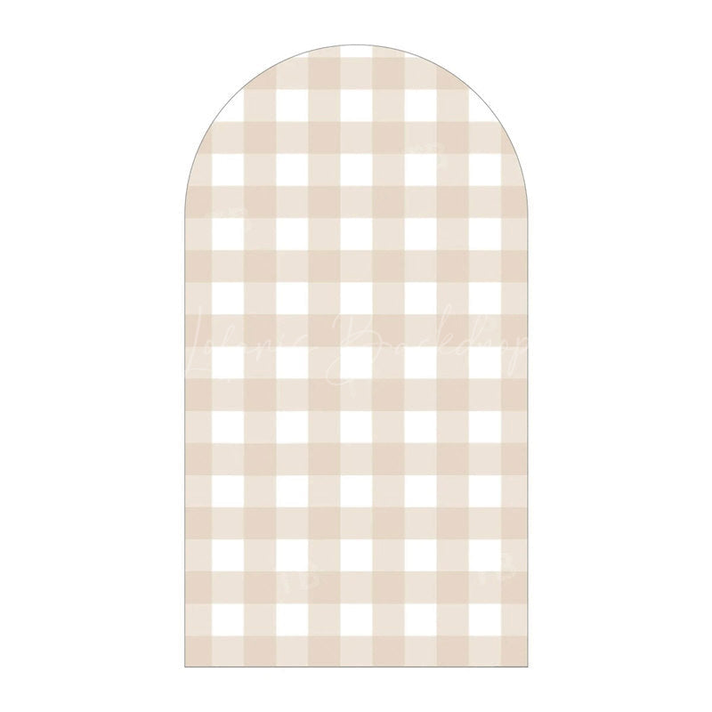 Lofaris Classic Checkered Pattern Arch Backdrop Crisp Grid Patterns With Clean Lines Elegant Party Decorations