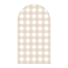 Lofaris Classic Checkered Pattern Arch Backdrop Crisp Grid Patterns With Clean Lines Elegant Party Decorations