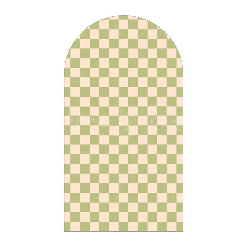 Lofaris Classic Checkered Pattern Arch Backdrop Crisp Grid Patterns With Clean Lines Elegant Party Decorations