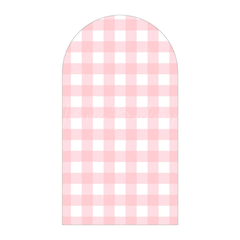 Lofaris Classic Checkered Pattern Arch Backdrop Crisp Grid Patterns With Clean Lines Elegant Party Decorations