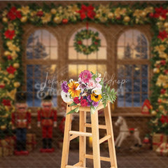 Lofaris Classic Christmas Toy Room Photography Backdrop Nutcrackers and Rocking Horse Holiday Mini Session Background