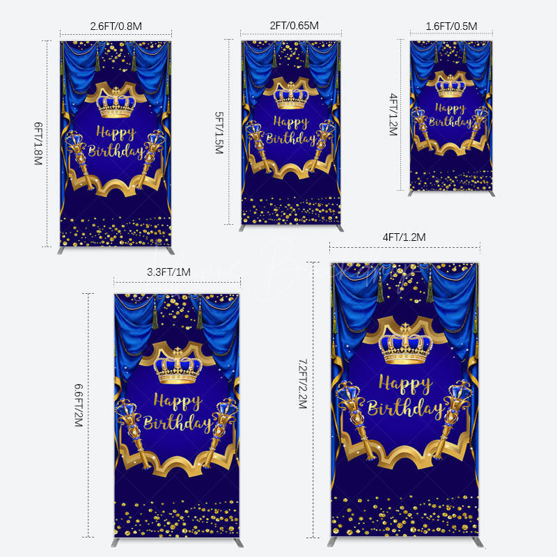 Lofaris Classic Crown Scepter Tassel Birthday Rectangle Backdrop
