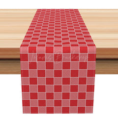 Lofaris Classic Gingham Table Runner in Red and Pink Simple Plaid for Valentine’s Summer Picnic Decor