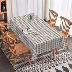 Lofaris Classic Grey Plaid Rectangle Tablecloth Simple Farmhouse Checkered Pattern Modern Neutral Kitchen Decor