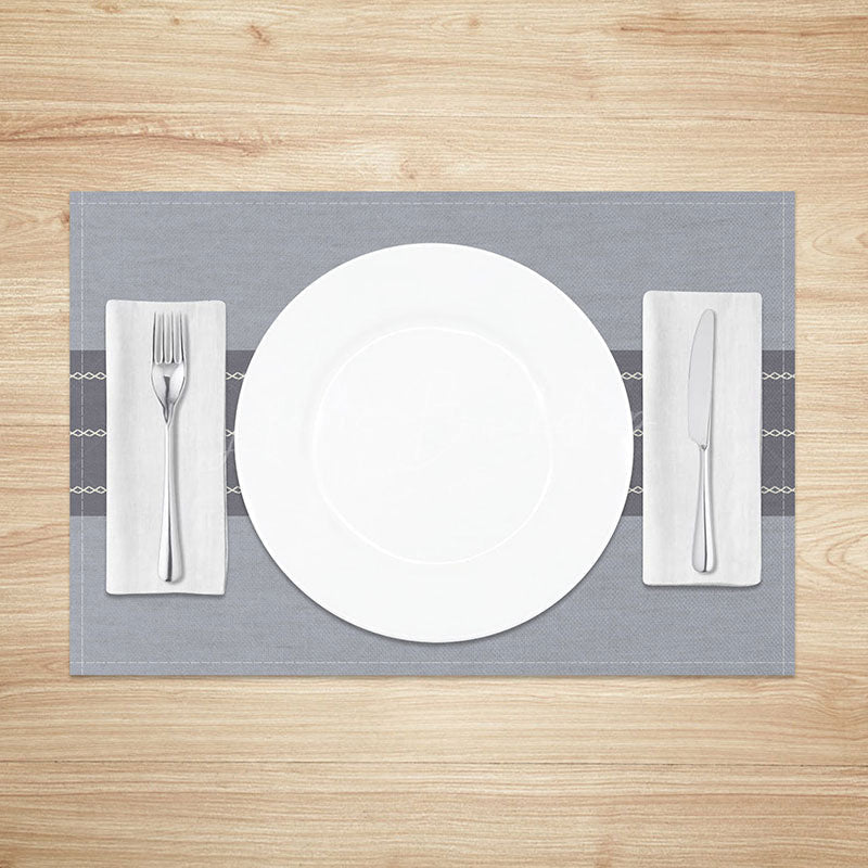 Lofaris Classic Grey Striped Placemats Set of 4 Simple and Modern Design for Farmhouse Kitchen Dining Table