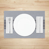Lofaris Classic Grey Striped Placemats Set of 4 Simple and Modern Design for Farmhouse Kitchen Dining Table
