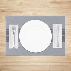 Lofaris Classic Grey Striped Placemats Set of 4 Simple and Modern Design for Farmhouse Kitchen Dining Table