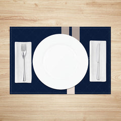 Lofaris Classic Navy Blue and Grey Abstract Placemats Set of 4 Modern Kitchen Decor for Everyday Dining