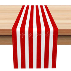 Lofaris Classic Red and White Stripe Table Runner for Holiday Carnival or Circus Themed Party Decor