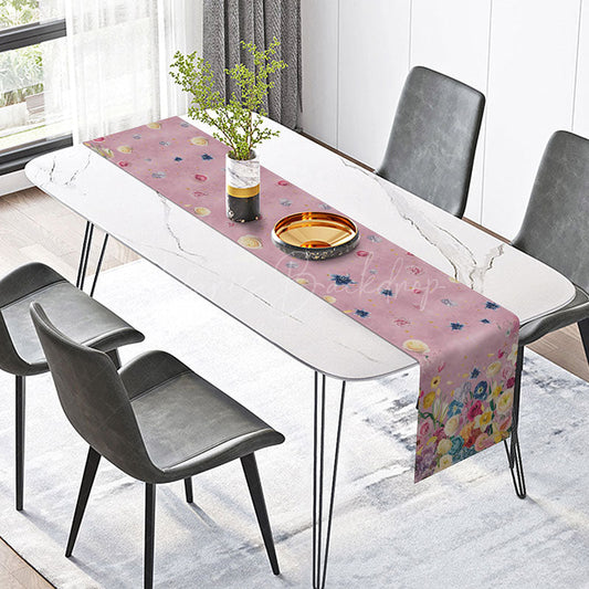 Lofaris Classic Spring Table Runner with Colorful Floral Pattern for Easter Holiday and Garden Party Decor