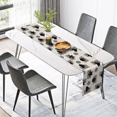 Lofaris Classic Table Runner with Black Star and Heart Pattern for Modern Farmhouse Minimalist Decor