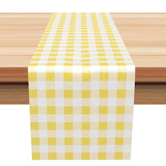 Lofaris Classic Yellow Gingham Table Runner Farmhouse Buffalo Plaid for Summer Picnic and Kitchen Decor