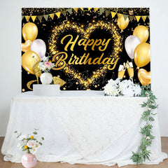 Lofaris Classical Balloon Glitter Flags Birthday Backdrop