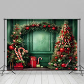 Lofaris Classical Green Wall Christmas Tree Holiday Backdrop