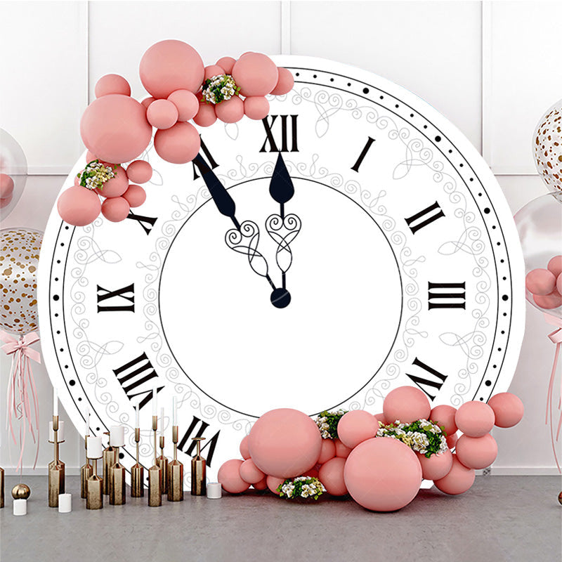 Lofaris Classical Retro Clock Sweet Round Birthday Backdrop