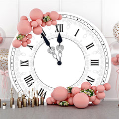Lofaris Classical Retro Clock Sweet Round Birthday Backdrop