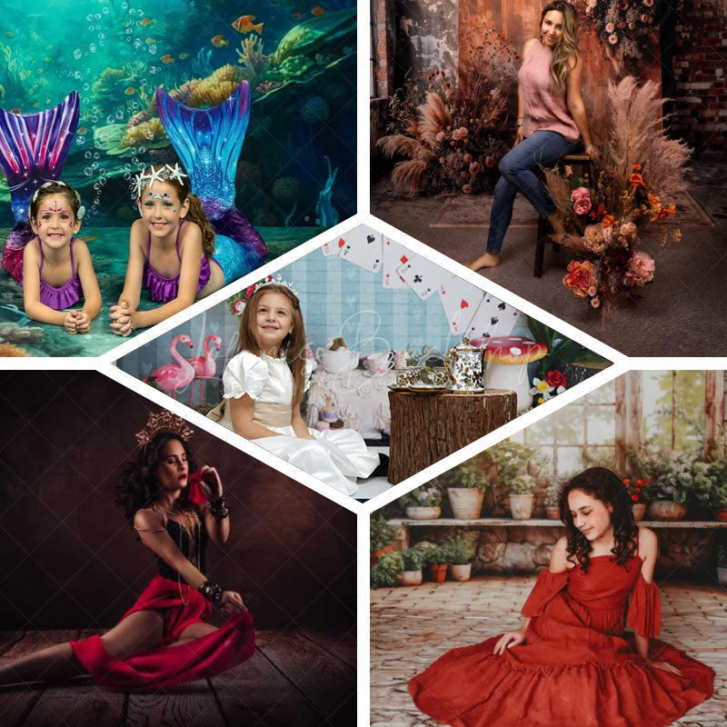 Lofaris Clear Seabed Coral Reef Mermaid Cave Combo Set Backdrop