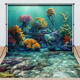 Lofaris Clear Seabed Coral Reef Mermaid Cave Combo Set Backdrop