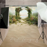 Lofaris Cloud Sky Greenery Floral Arch Wedding Sweep Backdrop