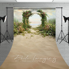 Lofaris Cloud Sky Greenery Floral Arch Wedding Sweep Backdrop