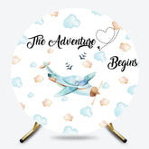 Lofaris Clouds Airplane The Adventure Begins Round Backdrop