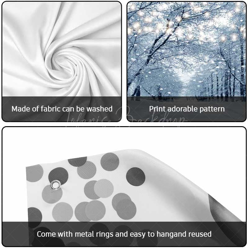 Lofaris Cloudy Snow Trees Light Boulevard Garage Door Banner